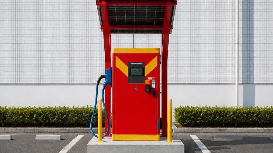 設置されたEV急速充電器